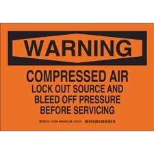 WARNING Compressed Air Lock Out Source And Bleed Off Pressure Before Servicing Sign