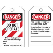 ToughWash DANGER Do Not Operate Lockout Tagout Tags