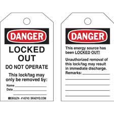 ToughWash DANGER Locked Out Do Not Operate Lockout Tagout Tags