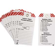 Write-On Lockout Procedure Tag