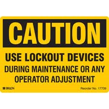 CAUTION Use Lockout Devices During Maintenance Or Any Operator Adjustment Labels