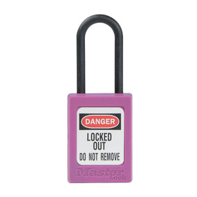 Purple Dielectric Zenex™ Thermoplastic Safety Padlock, 1-3/8in (35mm) Wide With 1-1/2in (38mm) Tall Nylon Shackle, Non-Key Retaining