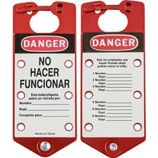Spanish Labeled Lockout Hasp