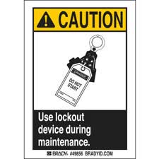 CAUTION Use Lockout Device During Maintenance Labels