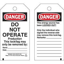 DANGER Locked Out Do Not Operate Production Lockout Tagout Tags
