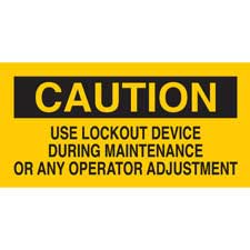 Caution Use Lockout Device During Maintenance Or Any Operator Adjustment Sign