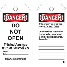 DANGER Do Not Open Lockout Tagout Tags