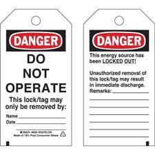 DANGER Do Not Operate Energy Source Lockout Tagout Tags