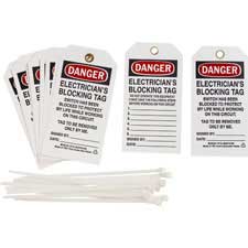 Lockout Tags: DANGER: ELECTRICIAN'S BLOCKING TAG SWITCH HAS BEEN BLOCKED TO PROTECT MY LIFE WHILE…