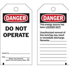 Lockout Tags: DANGER: DO NOT OPERATE SIGNED BY: DATE:…