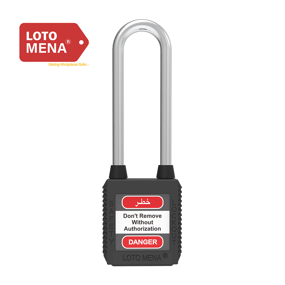 LOTO MENA PADLOCK - LONG STEEL BLACK