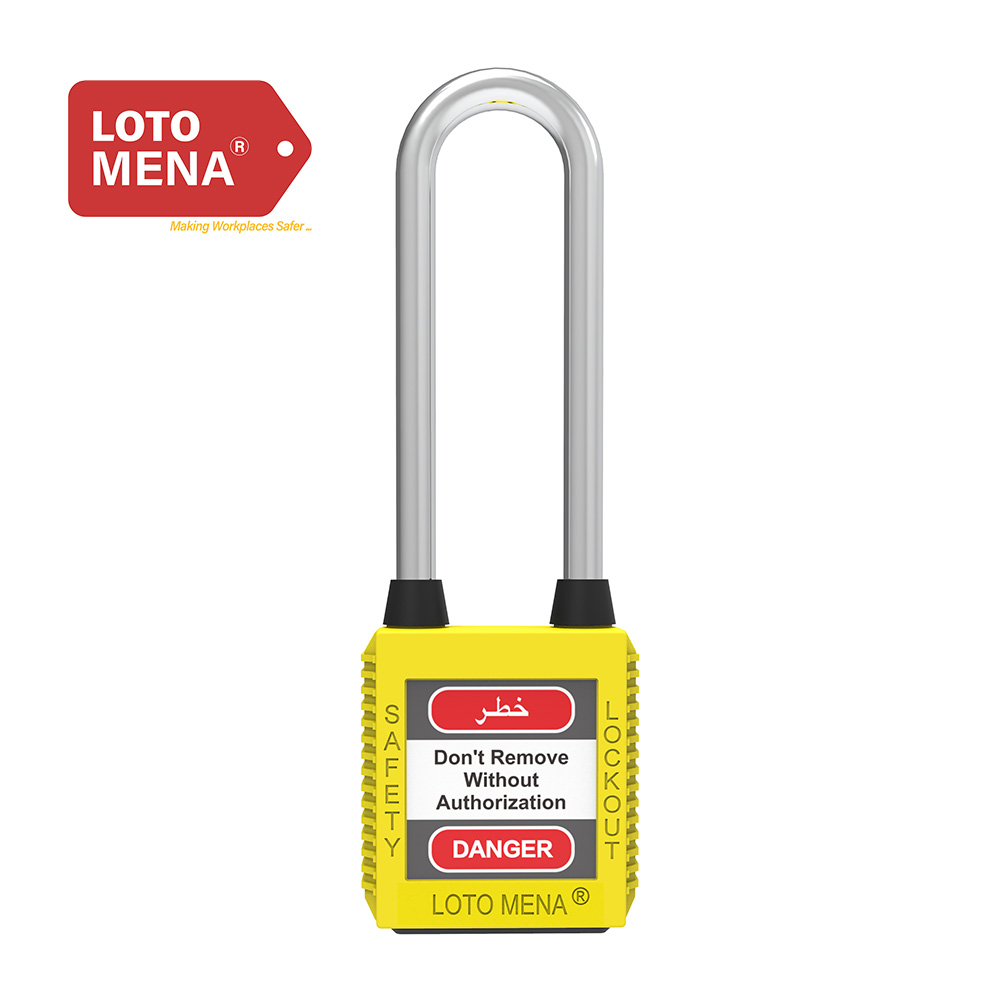 LOTO MENA PADLOCK - LONG STEEL YELLOW