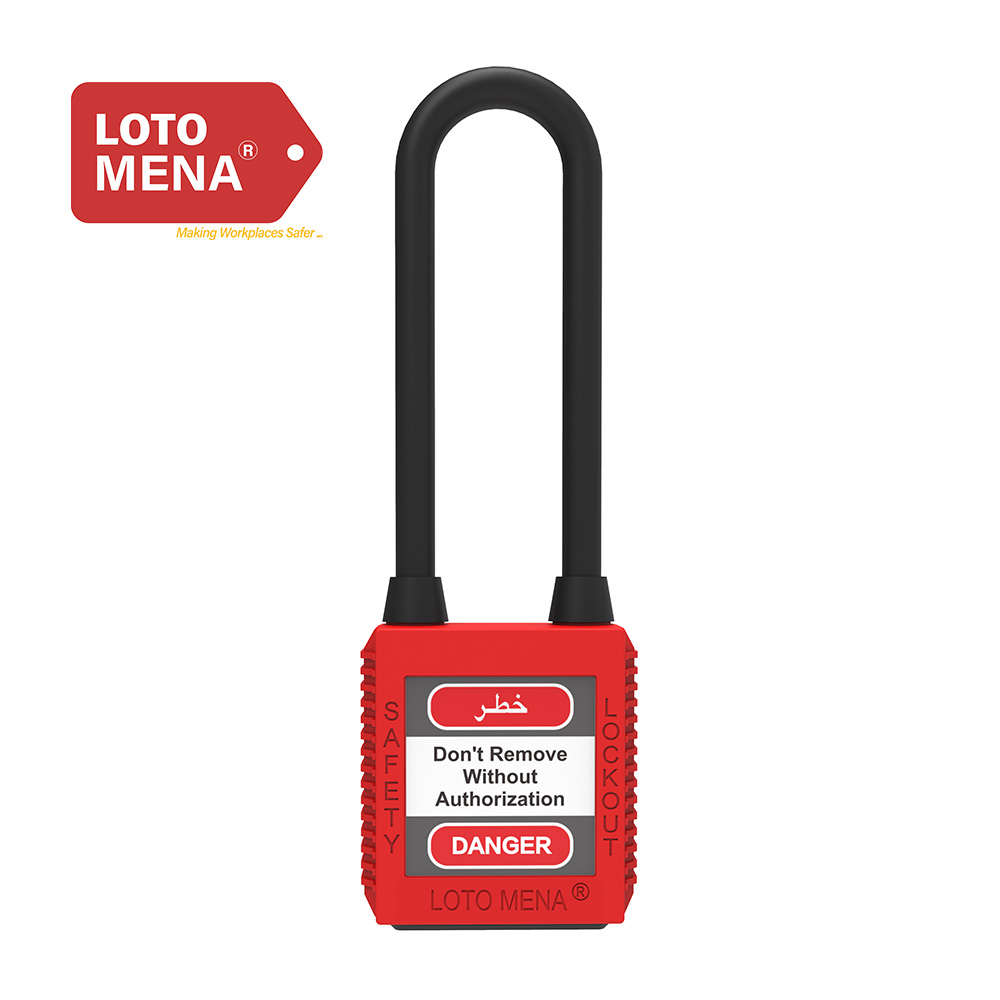 LOTO MENA PADLOCK - LONG NYLON RED