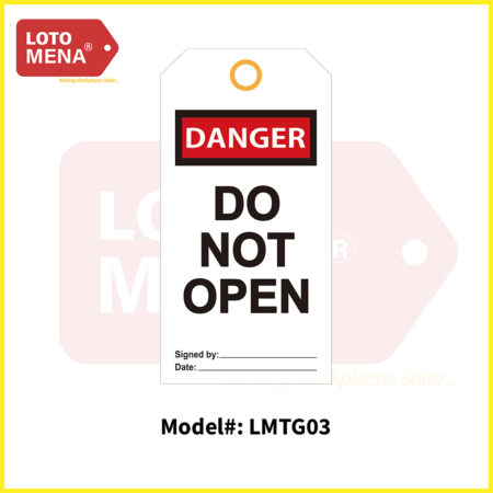 LOTO MENA Safety Warning Tag - DO NOT OPEN