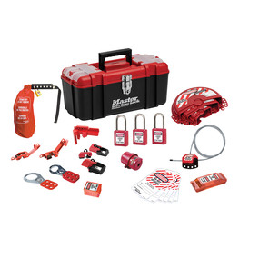 Lockout Toolbox With Standard Valve And Electrical Device Assortment And Three Zenex™ Thermoplastic Padlocks