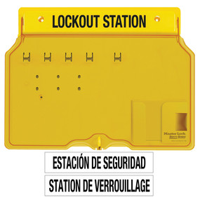 4-Lock Covered Station With Trilingual Labels, Unfilled.