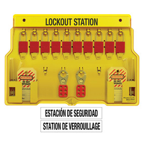 10-Lock Station With A1106RED Aluminum Padlocks.