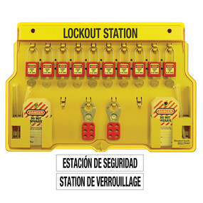 10-Lock Covered Station With 410RED Zenex™ Thermoplastic Padlocks.