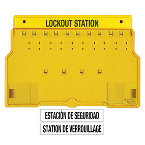 10-Lock Covered Station With Trilingual Labels, Unfilled.
