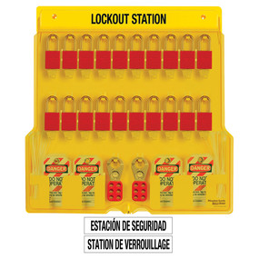 20-Lock Station With A1106RED Aluminum Padlocks.