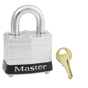 Black Laminated Steel Safety Padlock, 1-9/16in (40mm) Wide With 3/4in (19mm) Tall Shackle