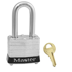 Black Laminated Steel Safety Padlock, 1-9/16in (40mm) Wide With 1-1/2in (38mm) Tall Shackle