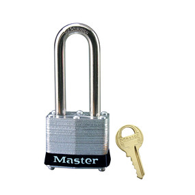 Black Laminated Steel Safety Padlock, 1-9/16in (40mm) Wide With 2in (51mm) Tall Shackle