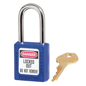 Blue Zenex™ Thermoplastic Safety Padlock, 1-1/2in (38mm) Wide With 1-1/2in (38mm) Shackle