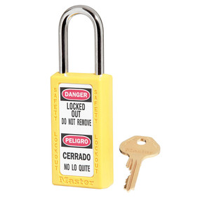 Yellow Zenex™ Thermoplastic Safety Padlock, 1-1/2in (38mm) Wide With 1-1/2in (38mm) Tall Shackle