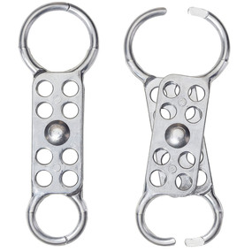 Dual Jaw Clearance Aluminum Lockout Hasp, 1in (25mm) And 1-1/2in (38mm) Jaw Clearance
