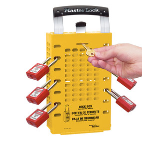 Latch Tight™ Yellow Group Lock Box, Wall-Mount Or Portable