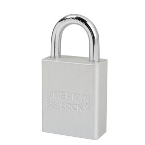Silver Anodized Aluminum Safety Padlock, 1-1/2in (38mm) Wide With 1in (25mm) Tall Shackle, 6-Pin Cylinder, Keyed Alike Master Keyed