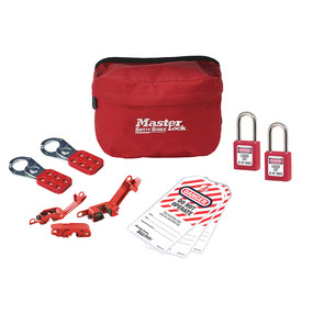 Lockout Pouch With Basic Electrical Device Assortment And Two Zenex™ Thermoplastic Padlocks