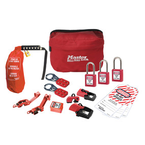 Lockout Pouch With Premier Electrical Device Assortment And Three Zenex™ Thermoplastic Padlocks