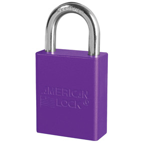 Purple Anodized Aluminum Safety Padlock, 1-1/2in (38mm) Wide With1in (25mm) Tall Shackle, Key Retaining Safety Exclusive Cylinder