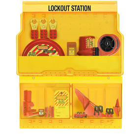 Deluxe Lockout Station With Premier Valve And Electrical Device Assortment. Locks Not Included.