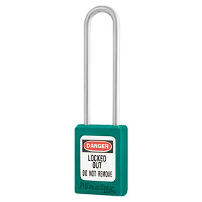 Teal Zenex™ Thermoplastic Safety Padlock, 1-3/8in (35mm) Wide With 3in (76mm) Shackle Stainless Steel Shackle, Non-Key Retaining
