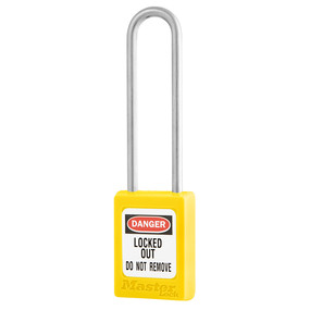 Yellow Zenex™ Thermoplastic Safety Padlock, 1-3/8in (35mm) Wide With 3in (76mm) Shackle Stainless Steel Shackle, Non-Key Retaining