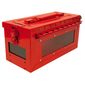 Portable Group Lock Box With Key & Side Window