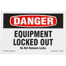 DANGER: Equipment Locked Out Do Not Remove Locks Sign